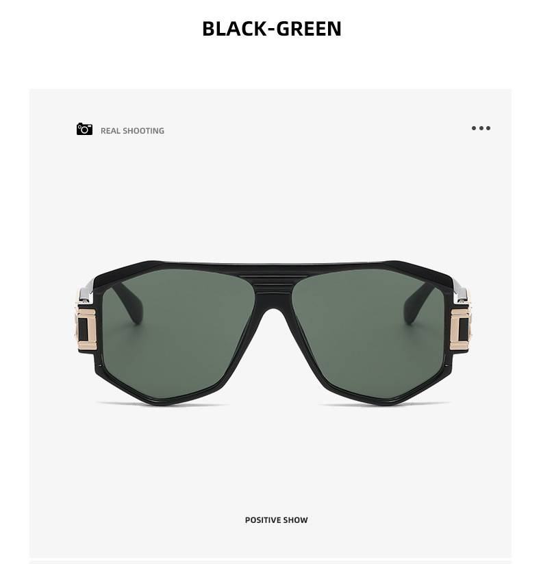 TGOGO Neue Pilotensonnenbrille für Herren ist keine europäische und amerikanische Straßenfotografie, moderne, polygonale Retro-Krötenbrille mit großem Rahmen, UV400_voghion.com
