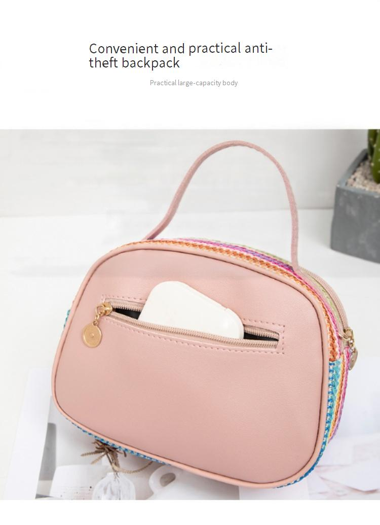 Women's Bag New Ladies Bag Straw Colored Hand Held Sequined Ladies Messenger Bag_voghion.com
