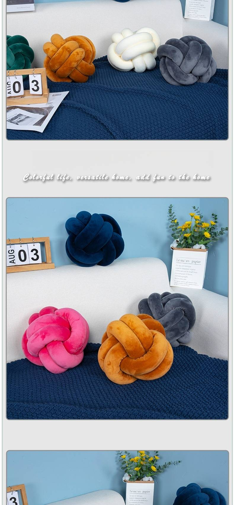 Nordisches Luxus-Samtkissen mit Knoten – handgewebtes Spandex-Quastenkissen mit Doppelseil-Design, weicher, dekorativer Überwurf aus Plüsch für Sofa und Bett_voghion.com