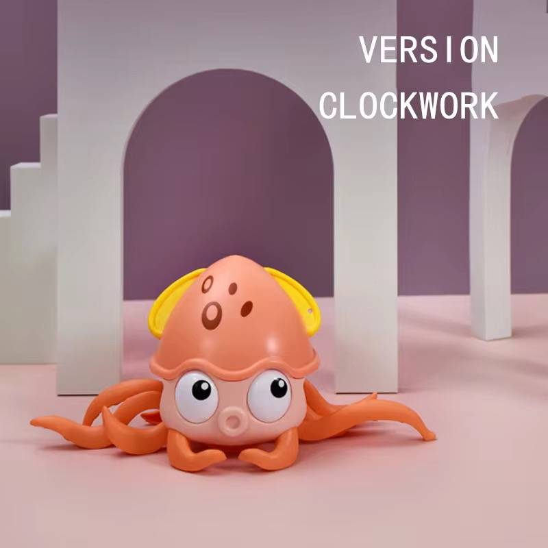 Sensor-Activated Escaping Octopus Electric Crawling Pet Toy With Singing & Obstacle Avoidance_voghion.com