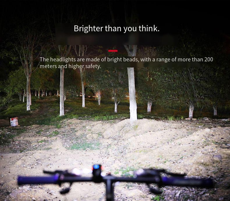 Feux de vélo, phares, éblouissement, feux de conduite de nuit, lampes de poche étanches rechargeables, feux de vélo de montagne, équipement d'équitation._voghion.com