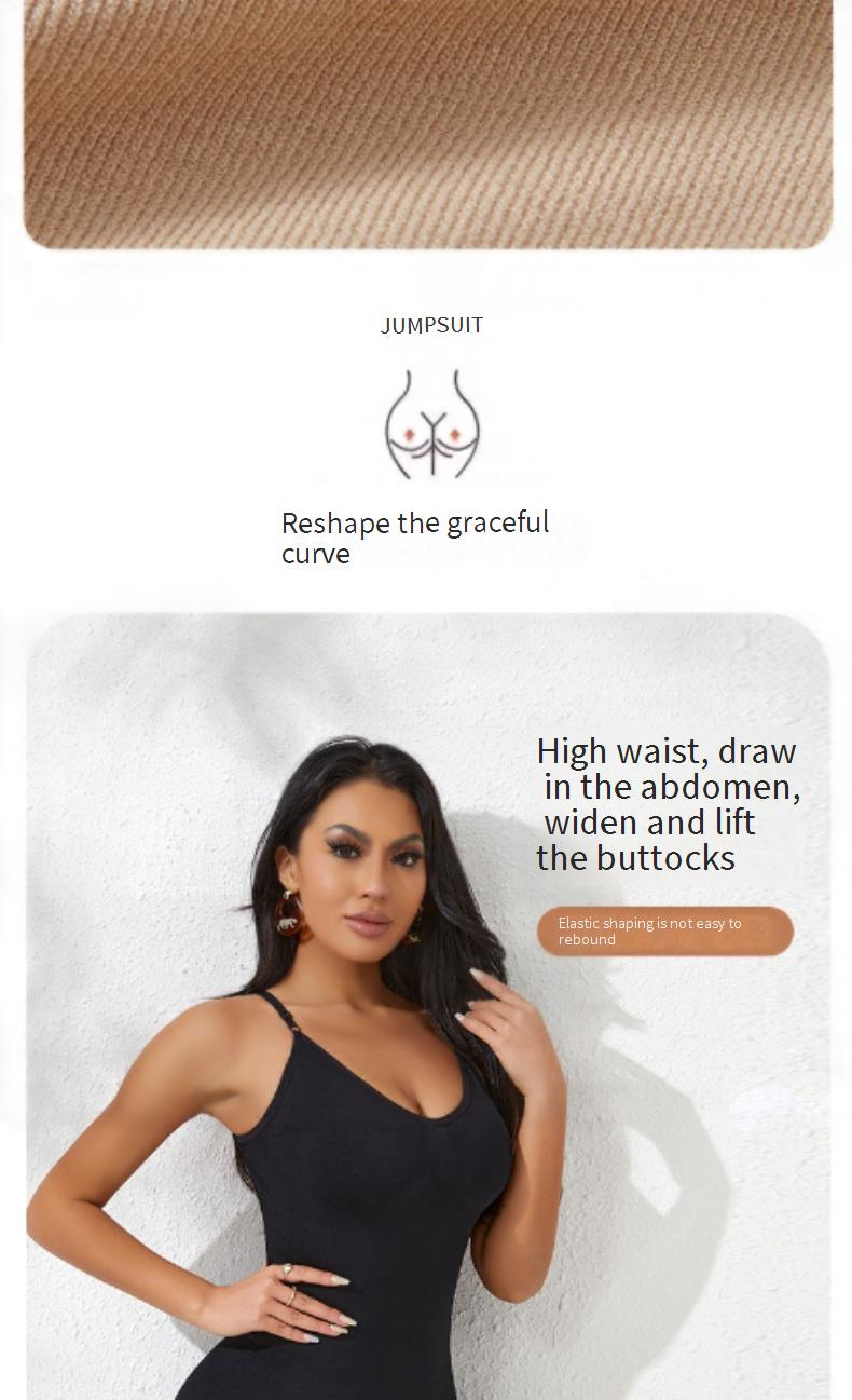 Nahtloser Shapewear-Bodysuit – Bauchkontrolle mit hoher Taille und Po-Lifting, schlankmachender Ganzkörper-Bodysuit mit Riemchen (Übergröße XXXL, Schwarz/Haut/Kaffee)_voghion.com