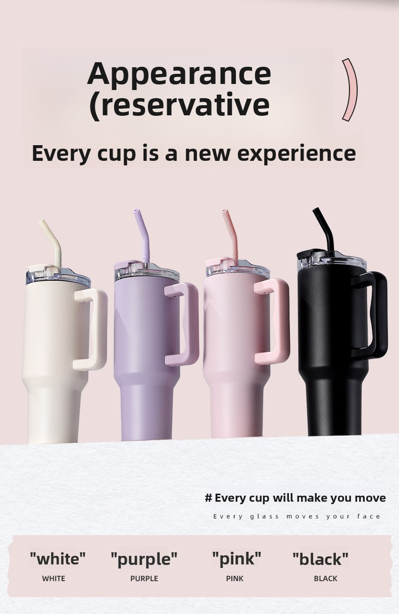 40oz Insulated Tumbler With Straw – Large Capacity Car Cup, 304 Stainless Steel Inner, Leakproof & Sweatproof, Keeps Drinks Cold/Hot For 6+ Hours_voghion.com