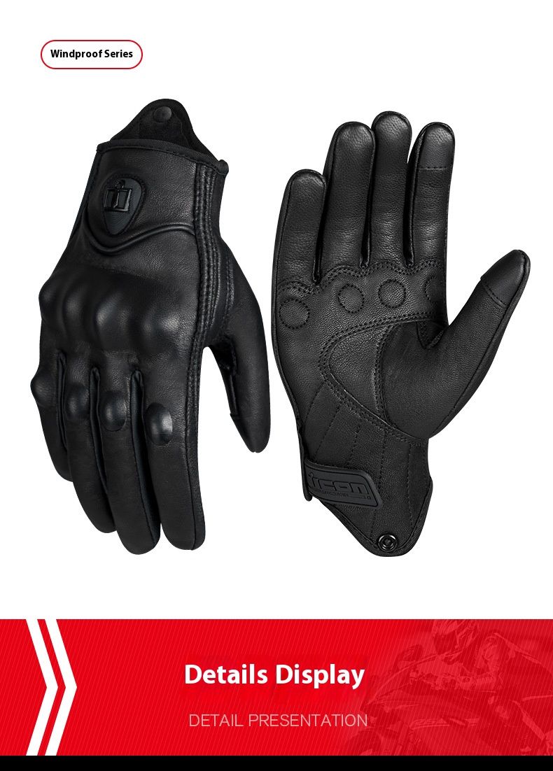 Motorcycle Gloves – Premium Lambskin & Cowhide (Windproof/Touchscreen/Breathable, All-Season Riding, M/L/XL, Black/Yellow)_voghion.com