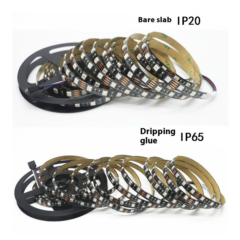 Tira de luces LED RGB de 5 V - SMD 5050, 60 LED/m, aplicación Bluetooth y control remoto, alimentación por USB, resistente al agua IP65, luz flexible_voghion.com
