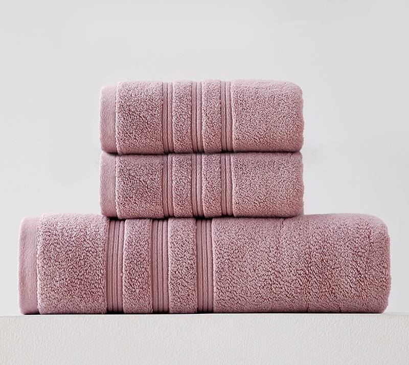 Toalla de algodón puro, algodón clase A, absorbente de agua y anticaída, juego de toallas de baño de tres piezas._voghion.com