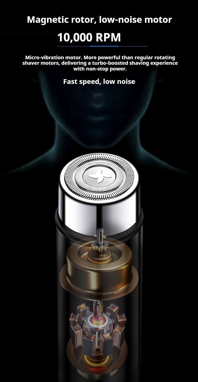 Portable Mini Electric Shaver With LED Display, USB Rechargeable, Rotating Blade For Men, Waterproof & Travel-Friendly (Army Green/Blue/Black)_voghion.com