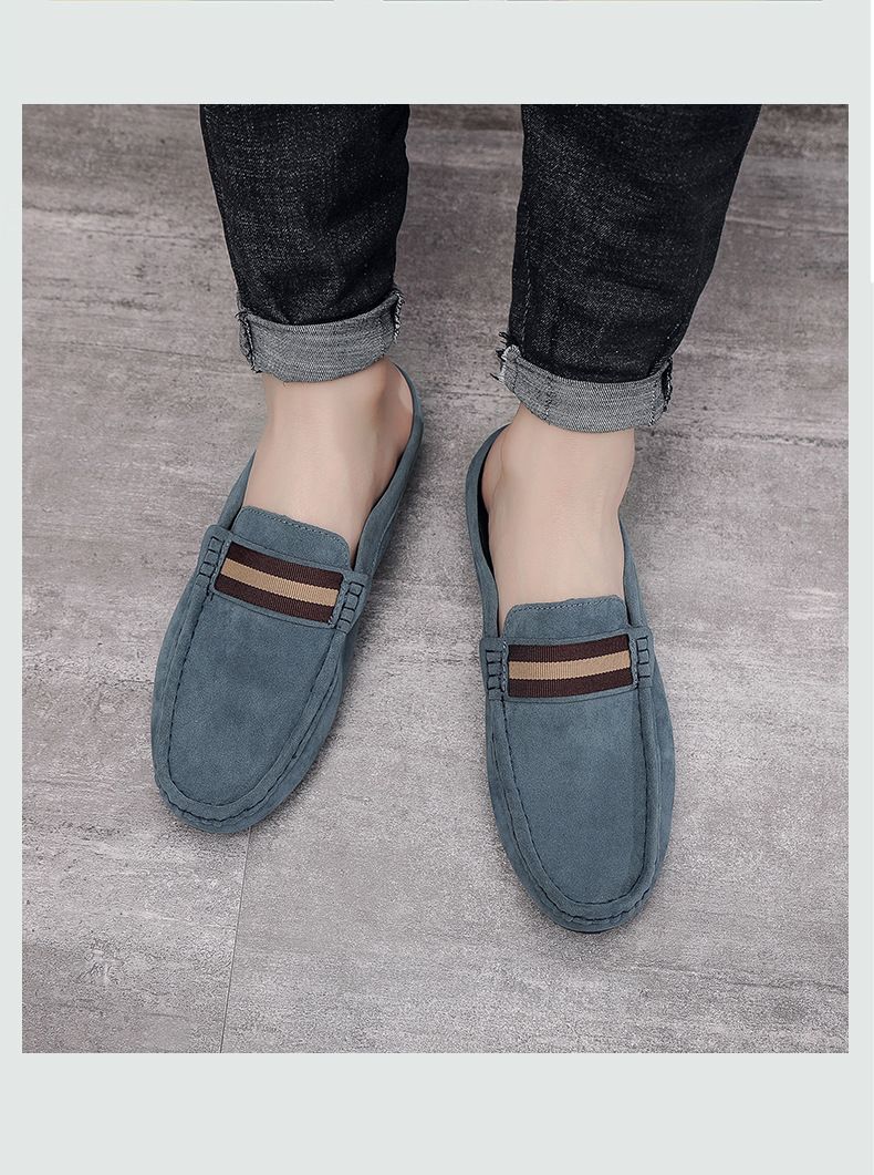 Neue, leichte Bean-Schuhe für Herren, sommerliche Ein-Fuß-Passform, atmungsaktiv, lässig, mit halber Stütze für Herren_voghion.com