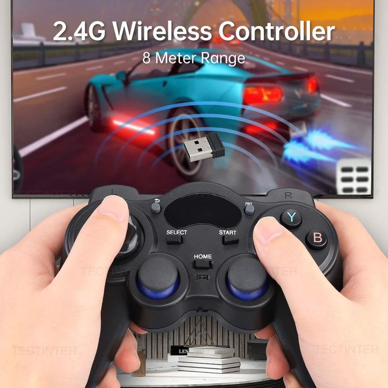 Controle 2.4G Gamepad Android Wireless Joystick Joypad Branco_voghion.com