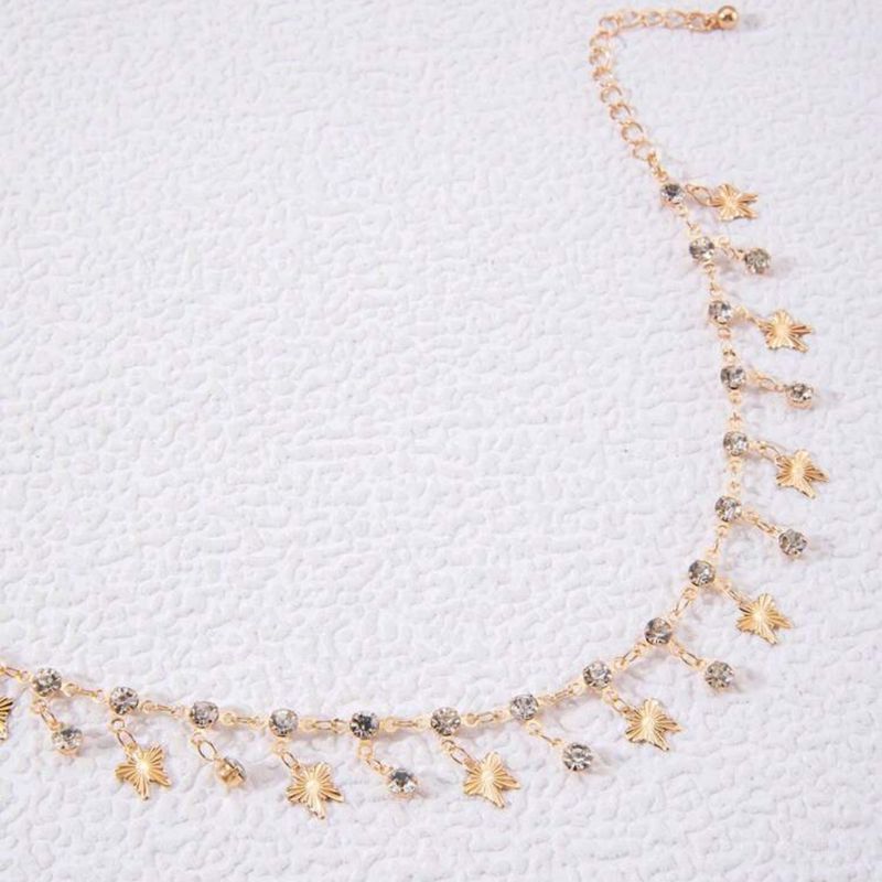 Neues, diamantbesetztes Fußkettchen im böhmischen Stil mit Schmetterlingsquaste und geometrischer Persönlichkeit, vielseitige Kette für Frauen_voghion.com