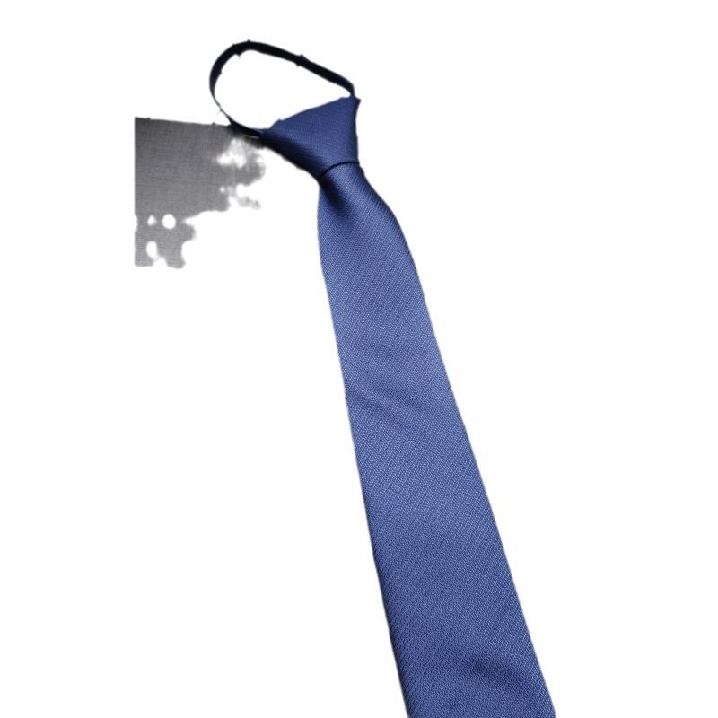 Cravatta da lavoro blu navy senza nodo con cerniera per uomo, 8 cm, da donna, per matrimoni formali, esibizioni corali_voghion.com