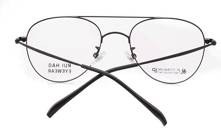Lunettes de vue à la mode personnalisées Double Deam Lunettes de vue Remplissage de monture Lentilles optiques Lunettes en titane Myopie Hypermétropie_voghion.com
