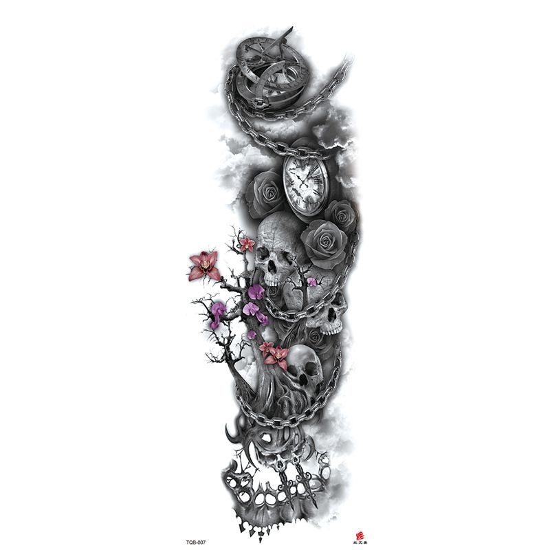 Autocollant de tatouage imperméable pour bras complet tendance_voghion.com