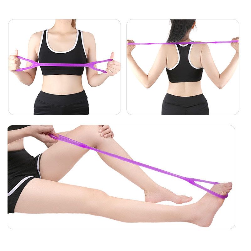 Corda di resistenza per yoga, fitness e allenamento a casa a forma di 8 per uomini e donne, attrezzatura per esercizi di braccia, spalle e schiena_voghion.com