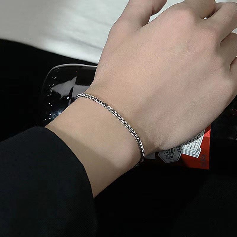 Fox Tail Bracelet For Men And Women, Niche Simple Versatile Minimalist Style, 2MM Thin Chain, Hip-Hop Titanium Steel_voghion.com