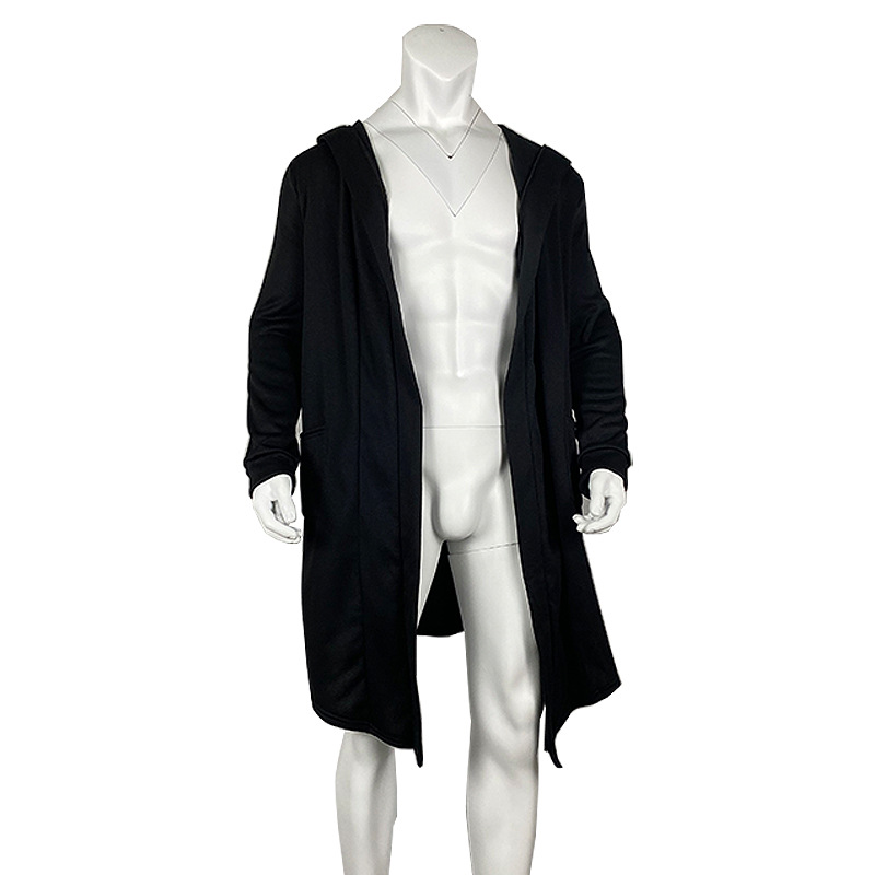 Men's clothing cardigan mid-length overcoat hooded coat_voghion.com