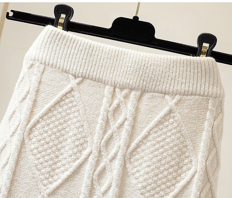 Women's Clothing Knitted Skirt Twist-Knit High Waist Bodycon Skirt – Stretchy Midi Pencil Skirt For Autumn (Black/Beige/Khaki/Light Blue/Coffee)_voghion.com