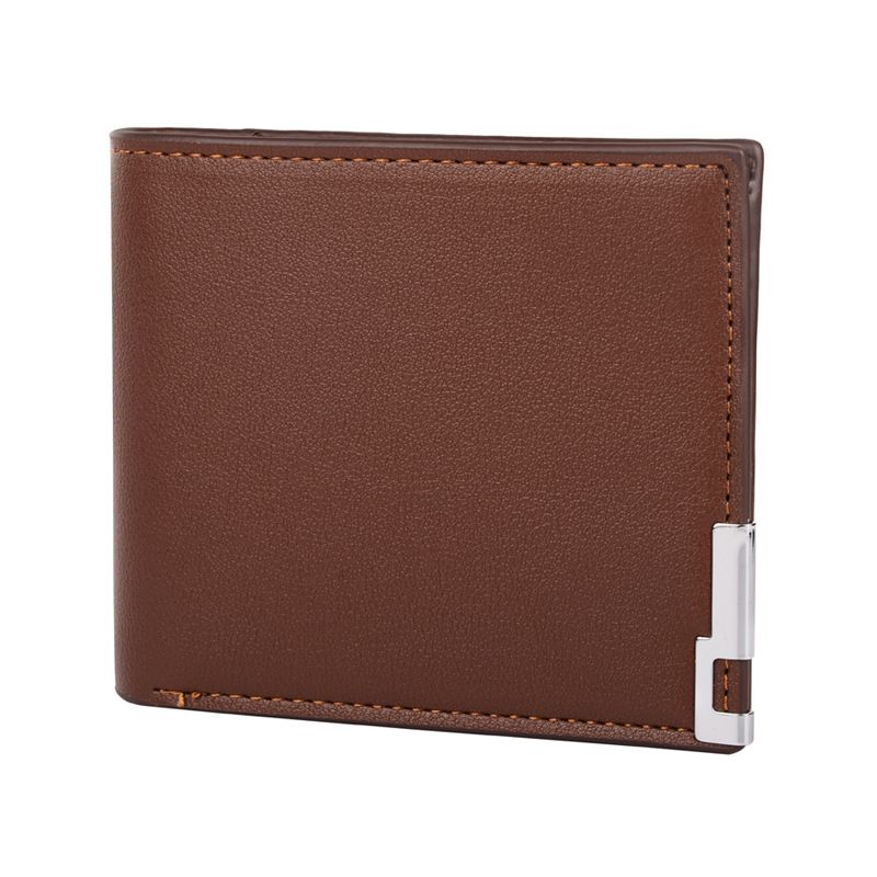 Nueva cartera informal de cuero con borde de hierro para hombre_voghion.com