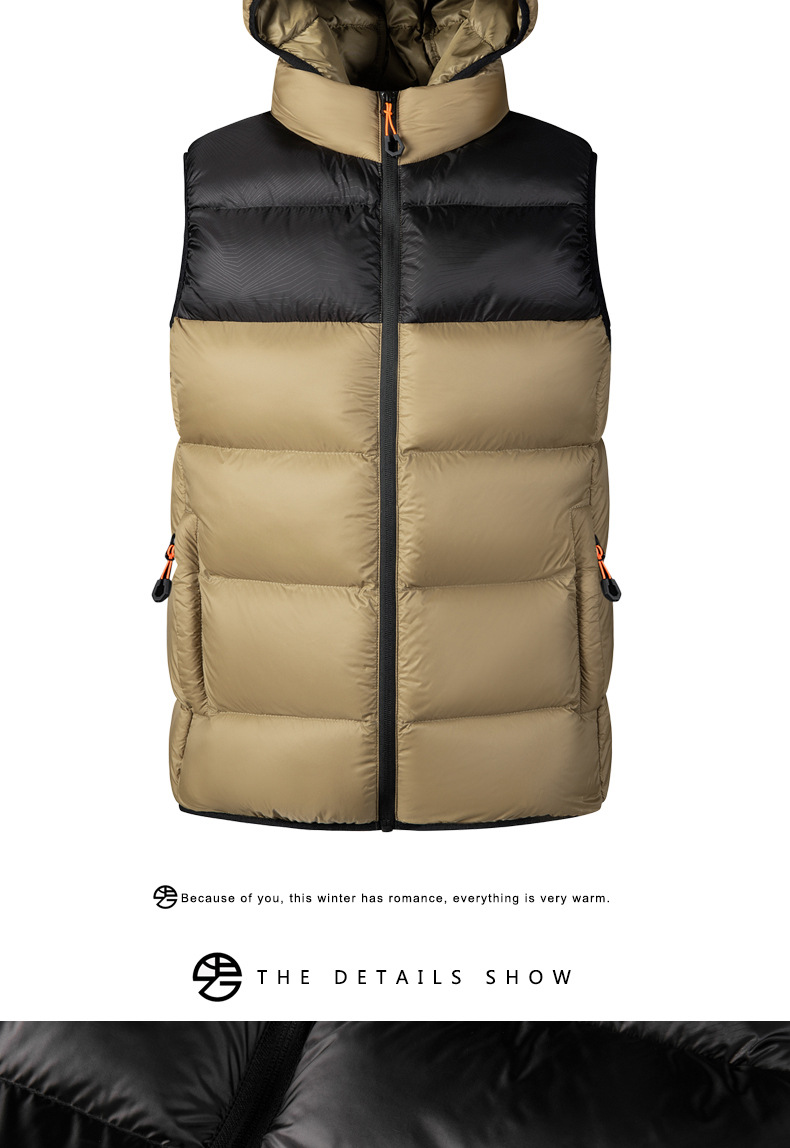 kokvilnas veste vīriešiem 2023. gada jaunā stila savienota daudzkrāsu veste viena liela izmēra veste ar kapuci vīriešiem_voghion.com