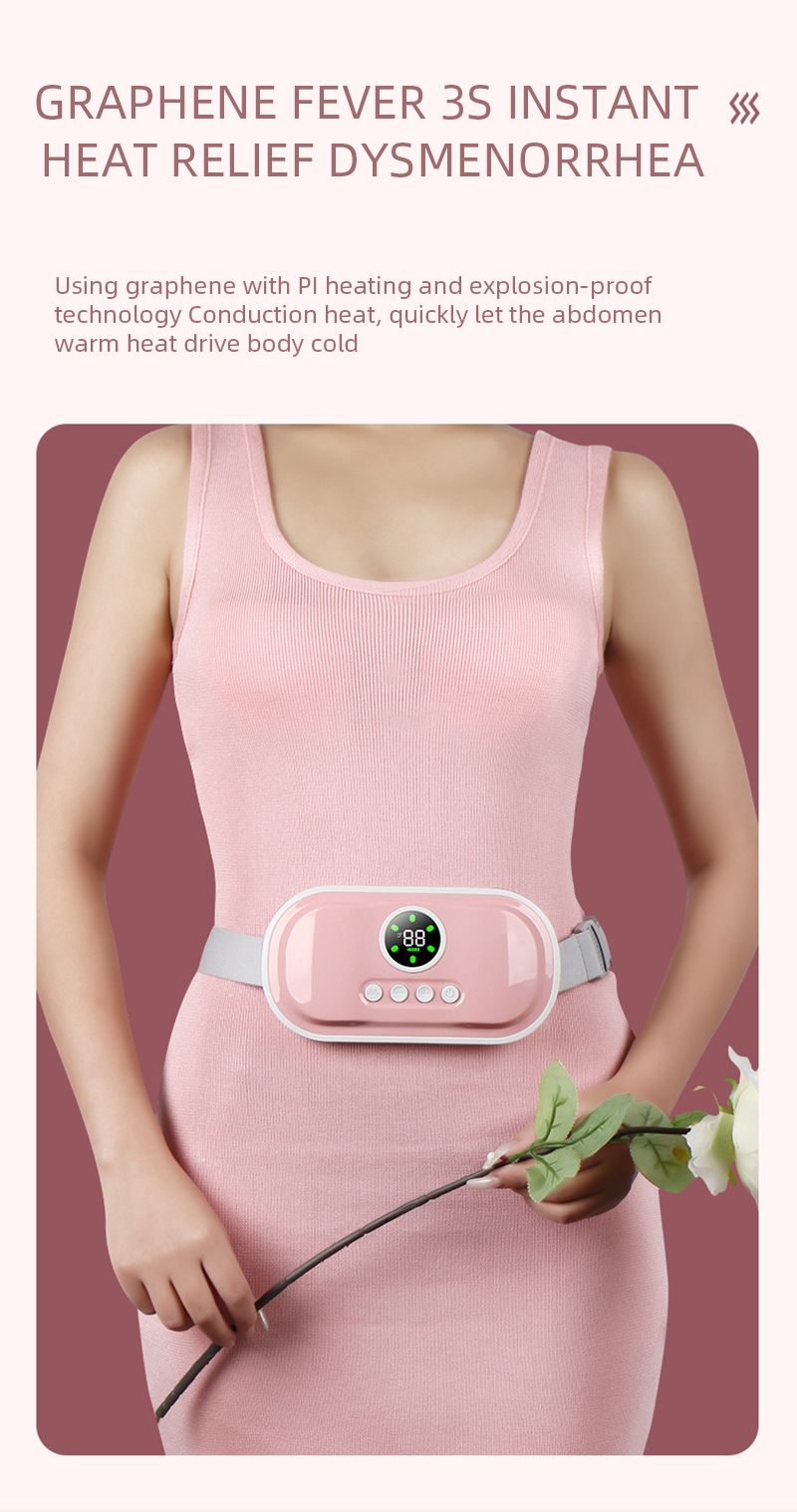 Smart Menstrual Heating Vibration Belt Warming Belly Relieve Period Cramp Pain Hot Compress Waist Device Abdominal_voghion.com