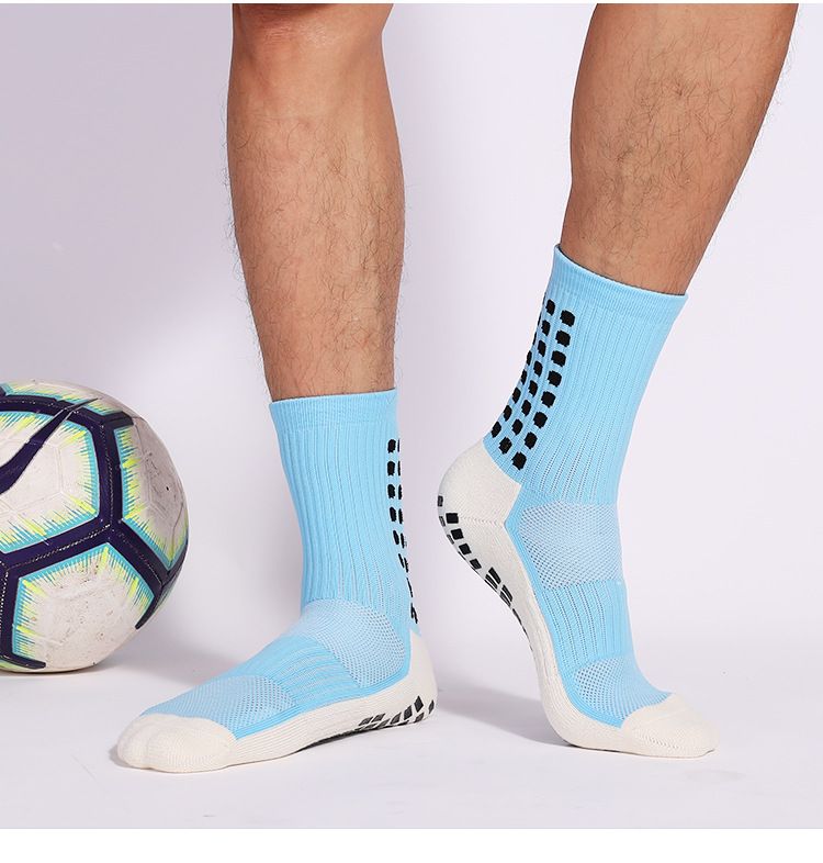 Calzini da calcio a pois da donna, con fondo antiscivolo, spessi e resistenti all'usura, con fondo in asciugamano, calzini magici da allenamento_voghion.com