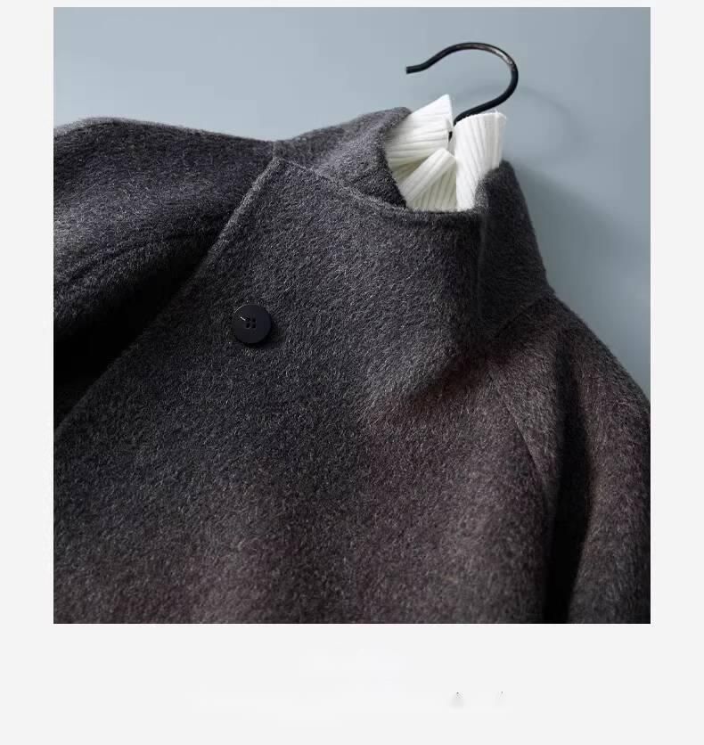 Men's Wool 2025 New Autumn High-End Simple Korean Style Mid-Length Trench Coat Double-Sided Woolen Jacket Trendy_voghion.com