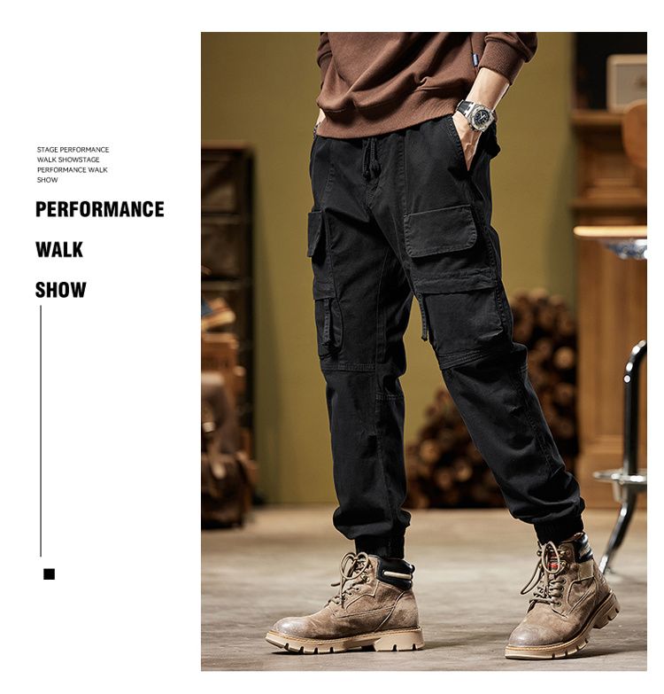 New personalized high street style tooling trousers casual trousers versatile simple fashion niche design leggings_voghion.com