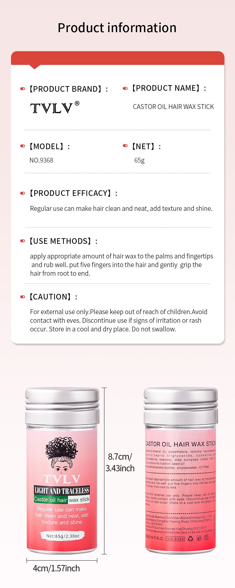 BB & CC Creams Exclusive TVLV Gel Cream Solid Hair Wax To Improve Frizz And Prevent Split Ends Hair Wax Stick_voghion.com