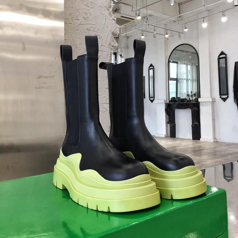 Stivali Martin corti con suola spessa e suola elastica in pelle, nuovi stivali da donna_voghion.com