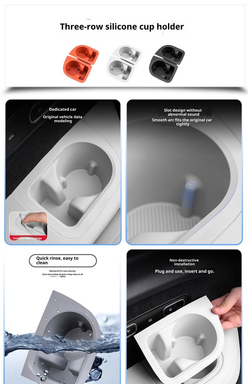 Passend für L6 L7 L8 L9 Silikonkollektion Mittelkonsolen-Getränkematte Auto-Modifikation Innenausstattung_voghion.com
