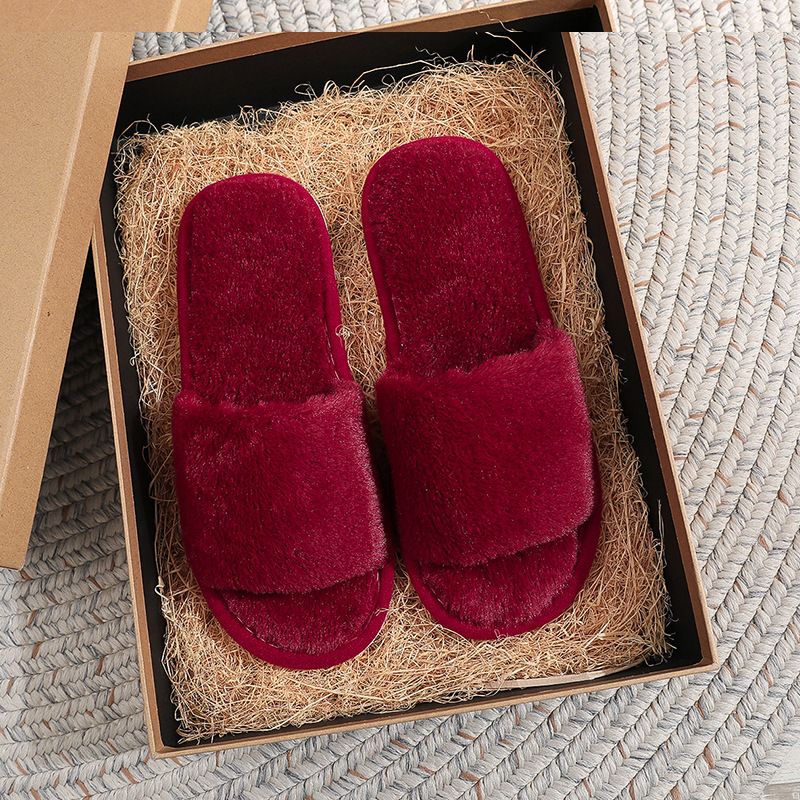 Unbeatable Quality New Autumn And Winter Cotton Slippers For Couples, Indoor Women's Home Warmth, Plush Confinement Shoes, Floor Quiet,_voghion.com
