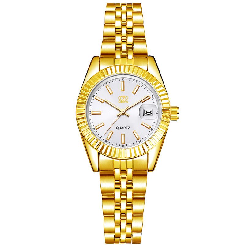 Unisex vandtætte parure Kalender Display Quartz Movement Rustfrit Stål Sports Ur Sæt_voghion.com