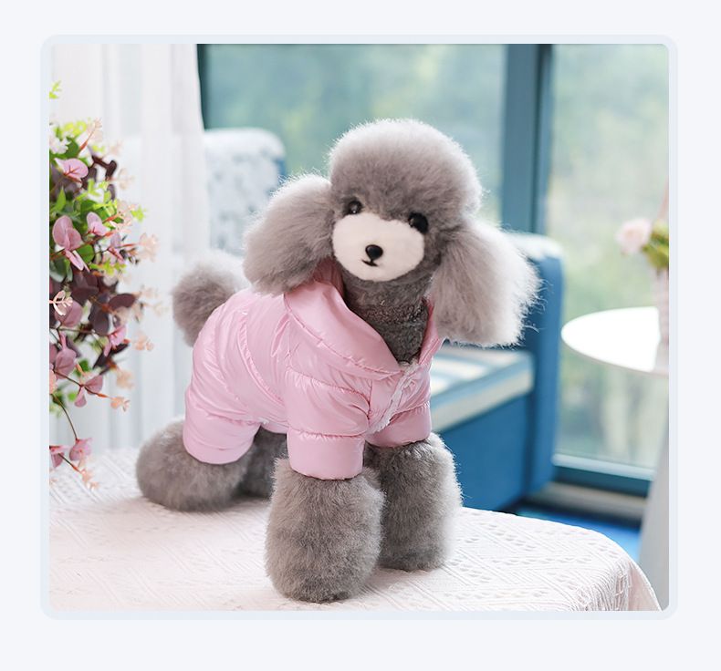 Autumn winter dog cotton teddy bear, Pomeranian VIP four legged clothes with buckle, cat pet clothes, thick and warm_voghion.com