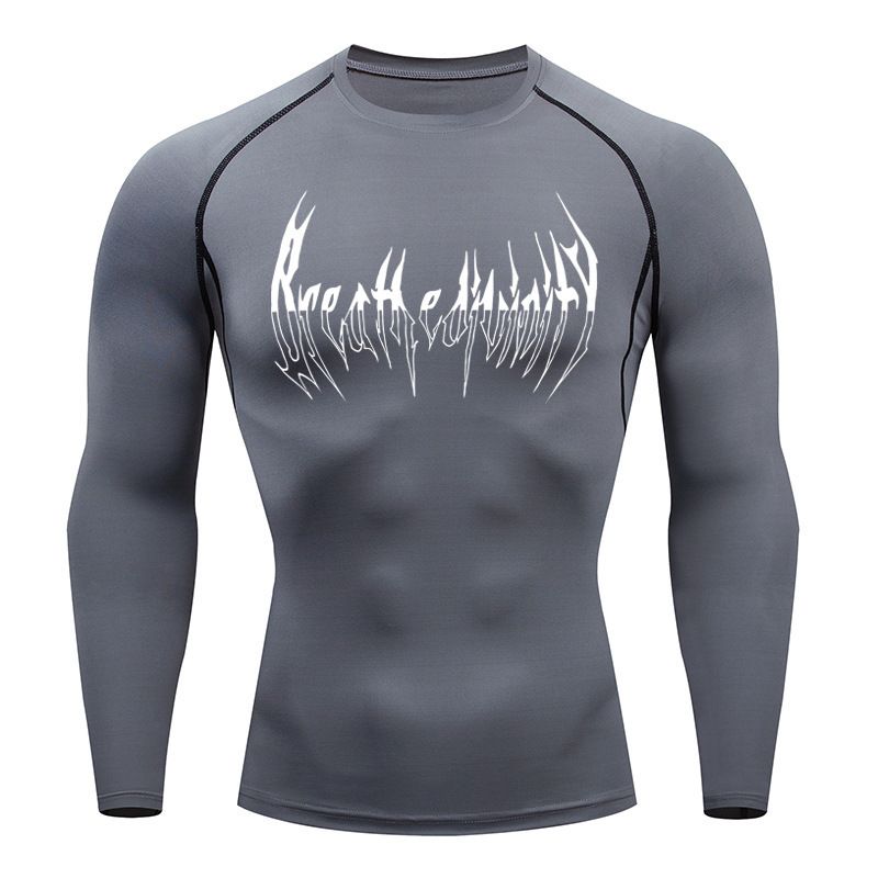 Compressed Long Sleeved Shir, Black -shir, Men's Muscle Quick Drying, Finess Clohing, Sun Proecion, And Spors_voghion.com