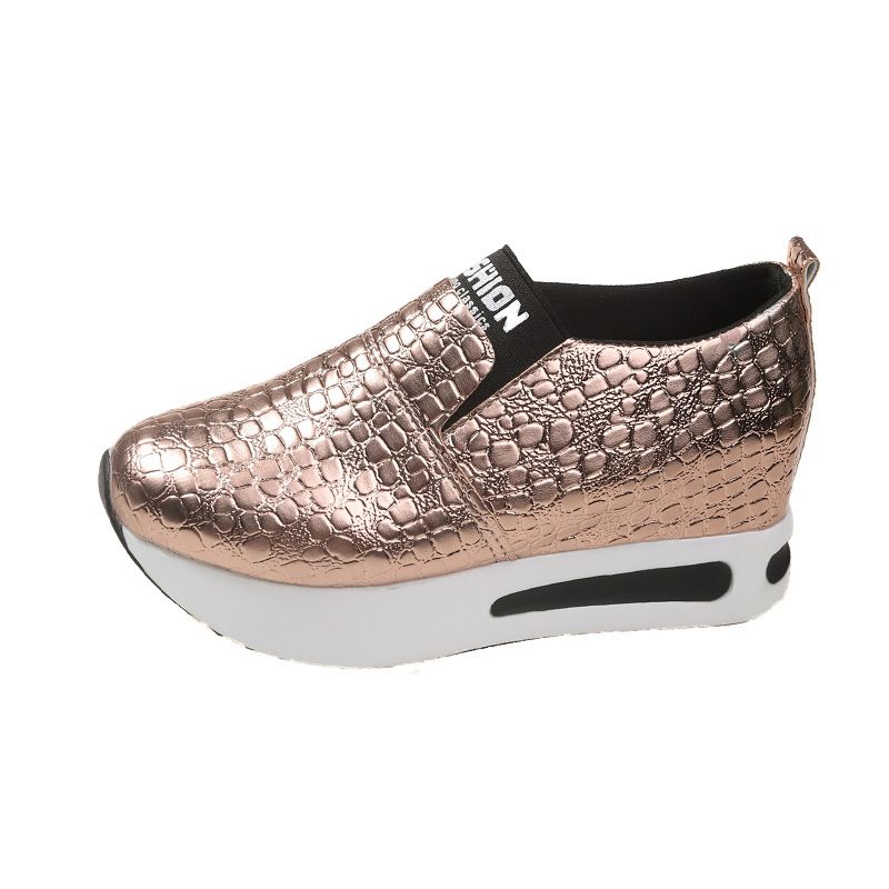 Lässiger Plus-Size-Modeschuh für Damen, Herbstneuheit 2025, dicke Biskuitsohle und glänzender Sport-Einzelschuh_voghion.com