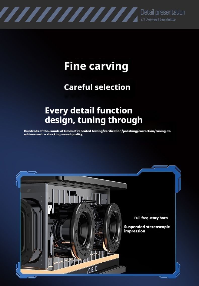Altavoz Bluetooth de voz con alta frecuencia, larga duración, subwoofer de alta potencia, audio de escritorio para exteriores_voghion.com
