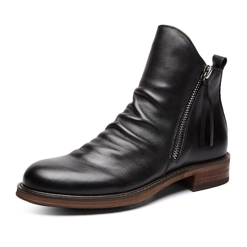 HPIOPL grenzüberschreitendes neues Produkt, doppelseitiger Reißverschluss, rutschfeste Unterseite, Herrenstiefel, Herrenschuhe, Quastenstiefel, Herren-Lederstiefel, 48 große Größe_voghion.com