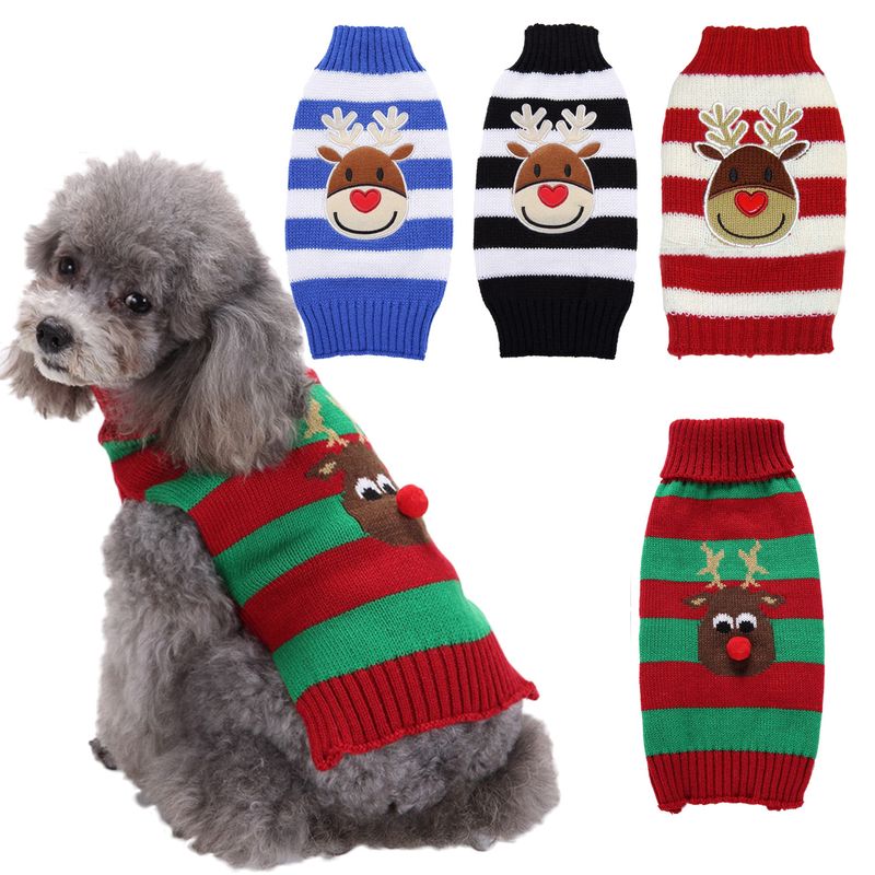 Puppy Cat Sweater Christmas Pet Clothes Knitted Large Dog Autumn Winter_voghion.com