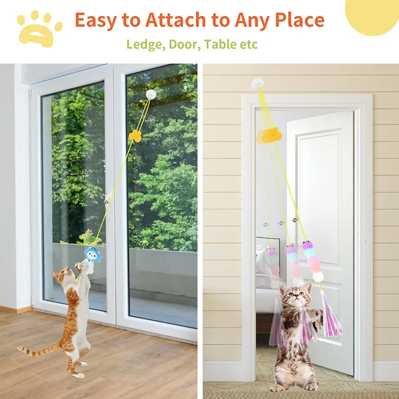 Elastic Feather Toy For Cats By PawParty Store_voghion.com