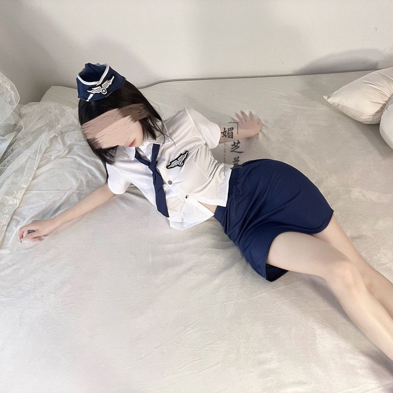 Eros Lab Meizhilan Sexy Lingerie Cosplay Uniforme della Polizia Tentazione Passione Hip Gonna Set Costume da Spettacolo Assistente di Volo_voghion.com