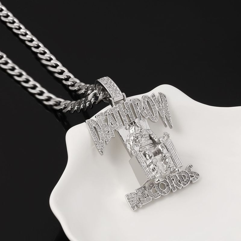Collier Death Row Schmuck kubański łańcuszek męski naszyjnik Hip Hop nowy Rap Deathrow Records więzień wisiorek ze strasem_voghion.com