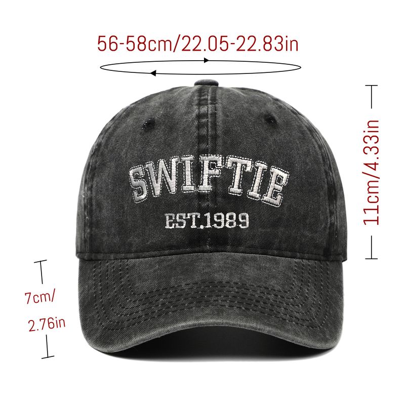 Gorra de béisbol unisex bordada con el alfabeto de 1989, gorra vintage para papá_voghion.com