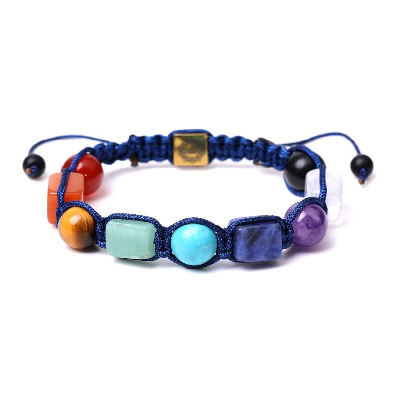 Braccialetti con ciondoli, quadrati ad angolo retto, yoga, braccialetto intrecciato con sette vene in pietra, qualità femminile, pietra rossa, pietra occhio di tigre, avventurina verde, ametista_voghion.com