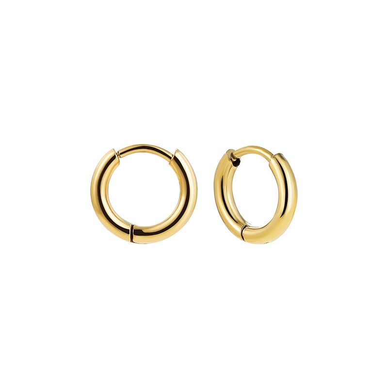 Sieradenset voor dames Fashionr Supply Retro Fashion Eenvoudige roestvrijstalen oorbel Veelzijdige ronde hoepeloorbellen_voghion.com