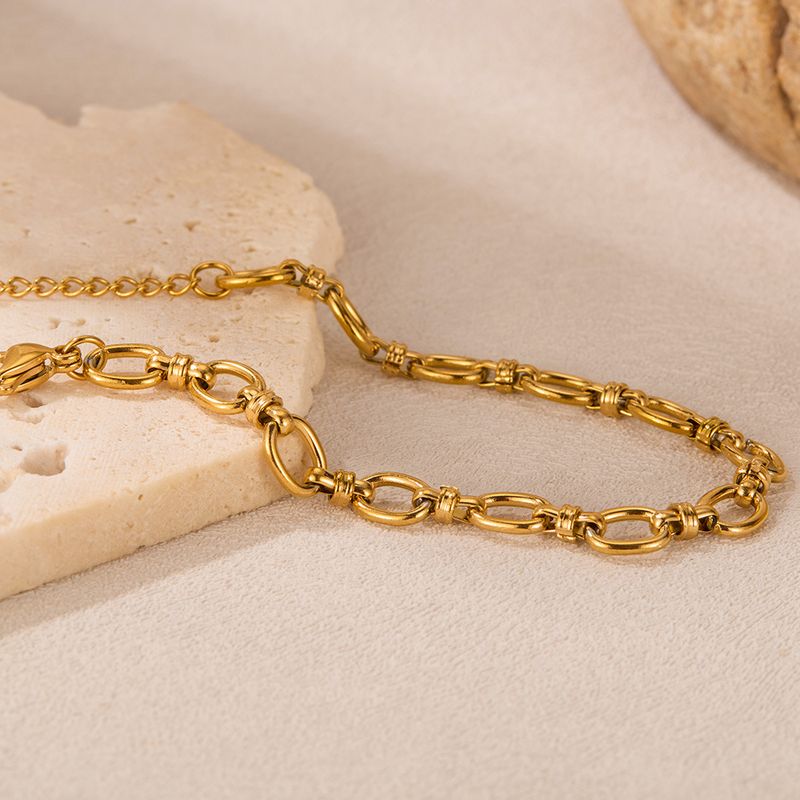 Damenschmuck Modearmband Weiblich Edelstahl Einfach Vielseitig Schlichte Kette Spleißen Pendlerstil Titanstahl Handschmuck_voghion.com