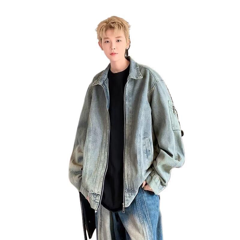 Giacca in denim American High Street per uomo in stile primaverile e autunnale_voghion.com