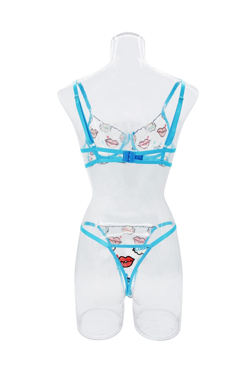 Cagano Valentine's Day Sale INS Style Hot Sexy Red Lip Embroidery Temptation Lingerie For Women_voghion.com