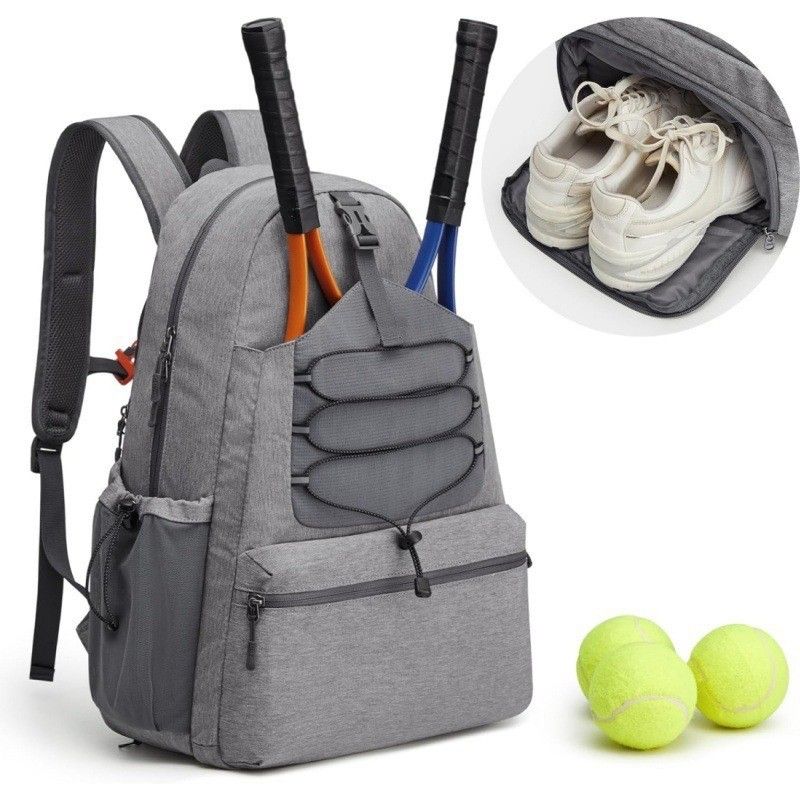 New Men And Women Tennis Backpack Large Pickleball Bag Can Accommodate 4 Rackets With Shoe Compartment_voghion.com