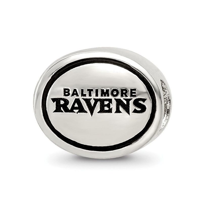 Sterling Silver Antiqued Baltimore Ravens Bead_voghion.com