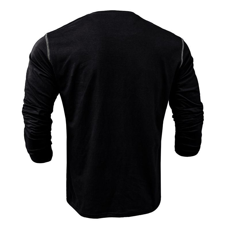 Maglietta da uomo a maniche lunghe Henry Shirt Color Block Knit Tee da uomo_voghion.com